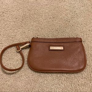 Calvin Klein caramel brown wristlet wallet